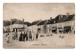 89 COURSON LES CARRIERES La Place - Edit Toulot - Cheval Attelé - Vaches - Cochons - Pharmacie - Belle Animation - Courson-les-Carrières