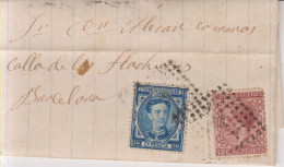 Año 1876 Edifil 175-188 Carta  Matasellos Rombo Granollers Barcelona Esteban Barange - Covers & Documents