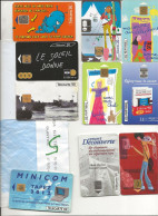 LOT DE 10 TELECARTES DE FRANCE DIFFERENTE - Collections