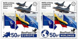 Lithuania Litauen Lituanie 2023 Summit NATO In Vilnius BeePost Set Of 2 Stamps MNH - OTAN