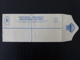 ENTIER POSTAL RECOMMANDE DE RHODESIE  REGISTERED POSTAL STATIONARY FROM RHODESIA SPECIMEN LETTRE COVER  KING GEORGE - Northern Rhodesia (...-1963)