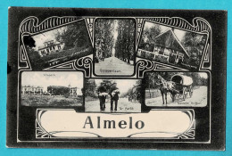 * Almelo (Overijssel - Nederland) * (Uitg Th. H. Van Dyk, Nr 9930) Groeten Uit, Cheval, Huifkar, Villapark, Ter Markt - Almelo