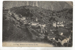 Salvan (Suisse, Valais) : Vue Aérienne Générale Du Quartier De L'église Prise Du Rocher Du Soir En 1912 ETAT PF. - Salvan