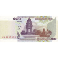 Cambodge, 100 Riels, 2001, KM:53a, NEUF - Cambodge