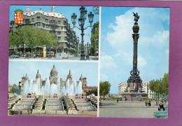 BARCELONA  Paseo De Gracia Edificio La Pedrera  Palacio Nacional De Montjuich . Monumento A Colon - Barcelona