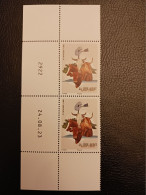 Caledonia 2023 Caledonie West Coast Farm Animal Horse Cow Ox Cattle 2v Mnh VERT DATE + NUMBER - Unused Stamps