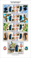 Liberia 2023, PAPU, Iguana, Butterfly, Tapir, Bird, Join Issue, 9val In Block - Poste