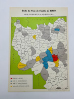 Vieux Papier - Généalogie - Etude Du Nom De La Famille KINET - Belgique - Carte Geographique - 35x24 Cm - Documents Historiques