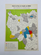 Vieux Papier - Généalogie - Etude Du Nom De La Famille KINET - Belgique - Carte Geographique - 35x24 Cm - Documentos Históricos