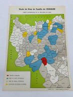 Vieux Papier - Généalogie - Etude Du Nom De La Famille CHARLIER - Belgique - Carte Geographique - 35x24 Cm - Historische Dokumente