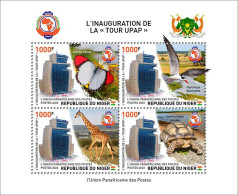 Niger 2023, PAPU, Giraffe, Butterfly, Turtle, Bird, Join Issue, 4val In BF - UPU (Union Postale Universelle)