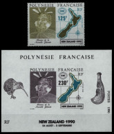 Franz. Polynesien 1990 - Mi-Nr. 562 & Block 17 ** - MNH - NEW ZEALAND 1990 - Neufs