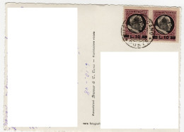 CARTOLINA 1948 VATICANO COPPIA FRANCOBOLLI SERIE MEDAGLIONCINI L.10 SU 5 VATICAN Stamp Postcard VATIKAN Ansichtskarten - Lettres & Documents