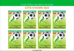 Burundi 2023, Football, Sheetlet IMPERFORATED - Unused Stamps