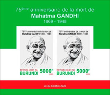 Burundi 2023, Gandhi, Block IMPERFORATED - Unused Stamps