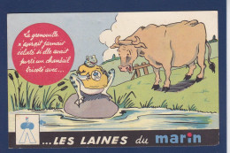 CPA Grenouille Frog Caricature Satirique Non Circulé Publicité Position Humaine - Poissons Et Crustacés