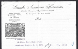 Carta Dos Grandes Armazéns Hermínios, Porto, 1915. Local Do Antigo Teatro Baquet. Site Of The Old Baquet Theatre. Raro. - Portugal