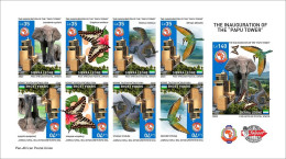 Sierra Leone 2023, PAPU, Elephant, Butterfly, Iguana, Bird, Join Issue, 9val In Block IMPERFORATED - Poste