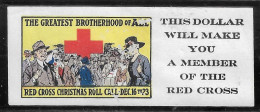  VIGNETTE WAR WW1 USA AMERICAN RED CROSS CROIX ROUGE THE GREATEST BROTHERHODD OF ALL CHRISTMAS ROLL CALL - Erinnofilia