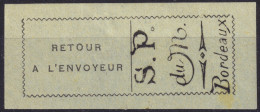 FRANCE - 1916 - Postes Montenegrines à Bordeaux - Timbres De Retour Yv.1 Noir S./bleu Neuf* TB - (c.15€) - Kriegsmarken