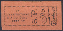 FRANCE - 1916 - Postes Montenegrines à Bordeaux - Timbres De Retour Yv.2 Noir S./rouge Neuf* TB - (c.15€) - Guerre (timbres De)