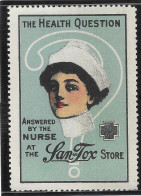 WELDKRIEG WAR WW1 USA PROPAGANDA ADVERTISEMENT  THE HEALTH QUESTION ANSWERED BY THE NURSE JAN-FOX STORE  4 X 7 CM - Erinnofilia