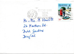 60715 - Grossbritannien / Insel Man - 1990 - 14p Weihnachten EF A OrtsBf DOUGLAS - ISLE OF MAN BANK 125TH ANNIVERSARY - Man (Ile De)