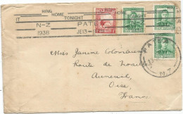 NEW ZEALAND  LETTRE COVER PATEA 1938 TO FRANCE - Briefe U. Dokumente