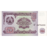 Tadjikistan, 20 Rubles, 1994, KM:4a, NEUF - Tadjikistan