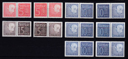 SE434c – SUEDE – SWEDEN – 1961-68 – NEW NUMERAL Type & GUSTAV VI ADOLF PAIRS - MNH 19,50 € - Nuevos