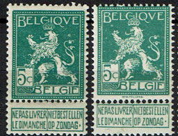 110 X 2  **  LCV 4  Points Auréolés - 1901-1930