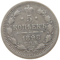 RUSSIA EMPIRE 5 KOPEKS 1898 NIKOLAUS II. (1894-1917) #MA 105058 - Russie