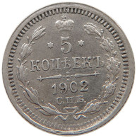 RUSSIA EMPIRE 5 KOPEKS 1902 NIKOLAUS II. (1894-1917) #MA 105062 - Russie