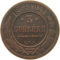 RUSSIA EMPIRE 3 KOPEKS 1903 NIKOLAUS II. (1894-1917) #MA 101879 - Russie