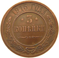 RUSSIA EMPIRE 3 KOPEKS 1915 NIKOLAUS II. (1894-1917) #MA 103798 - Russie