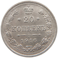 RUSSIA EMPIRE 20 KOPEKS 1916 NIKOLAUS II. (1894-1917) #MA 105042 - Russie