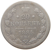 RUSSIA EMPIRE 20 KOPEKS 1884 ALEXANDER III. (1881-1894) #MA 105043 - Russie