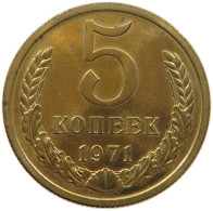 RUSSIA 5 KOPEKEN 1971 SEHR SELTEN, PP #MA 004962 - Russie