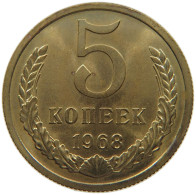 RUSSIA 5 KOPEKEN 1968 SEHR SELTEN, PP #MA 004959 - Russie