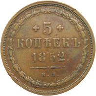 RUSSIA 5 KOPEKEN 1852 EM NIKOLAUS I. 1825-1855. #MA 005044 - Russie