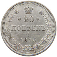 RUSSIA 20 KOPEKEN 1915 NIKOLAUS II. (1894-1917) #MA 008530 - Russie