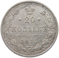 RUSSIA 20 KOPEKEN 1915 NIKOLAUS II. (1894-1917) #MA 008534 - Russie