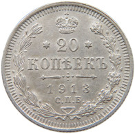 RUSSIA 20 KOPEKEN 1913 NIKOLAUS II. (1894-1917) #MA 008531 - Russie