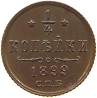 RUSSIA 1/4 KOPEKE 1899 NIKOLAUS II. (1894-1917) #MA 008459 - Russie