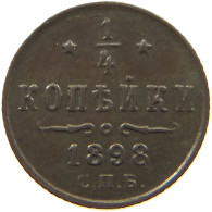 RUSSIA 1/4 KOPEKE 1898 NIKOLAUS II. 1894-1917 #MA 005109 - Russie