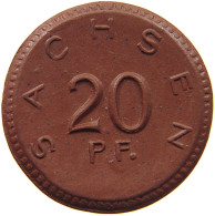 SACHSEN 20 PFENNIG 1921 PORZELLAN #MA 010276 - Sonstige & Ohne Zuordnung