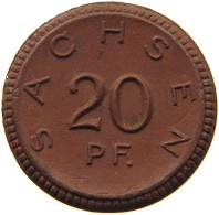 SACHSEN 20 PFENNIG 1921 PORZELLAN #MA 010274 - Sonstige & Ohne Zuordnung