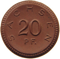 SACHSEN 20 PFENNIG 1921 PORZELLAN #MA 010272 - Sonstige & Ohne Zuordnung