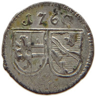 SALZBURG PFENNIG 1760 SIGISMUND III. VON SCHRATTENBACH, 1753-1771 #MA 016512 - Autriche