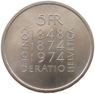 SCHWEIZ 5 FRANKEN FRANCS 1974  #MA 099119 - Autres & Non Classés